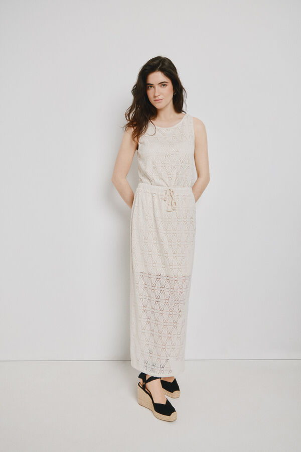 Vero Moda Crochet sleeveless top Beige