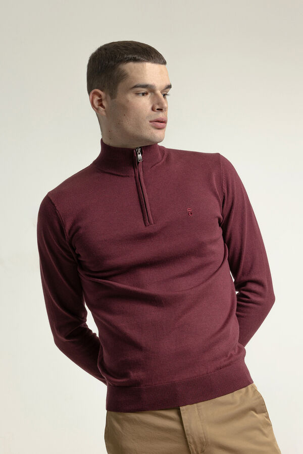 PuroEGO Suéter com fecho-éclair e gola falsa Granada