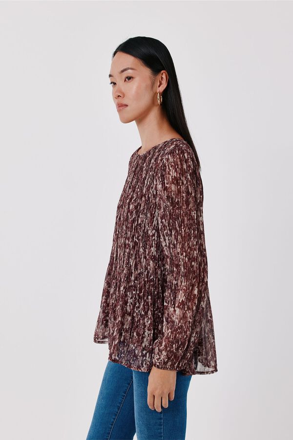 Cortefiel Blusa plisada Estampado morado