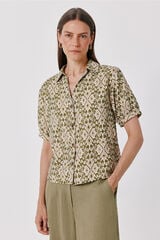 Cortefiel Short sleeve shirt Printed green