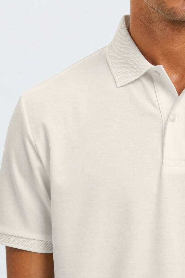 Selected Polo b&aacute;sico em piqu&eacute; Branco