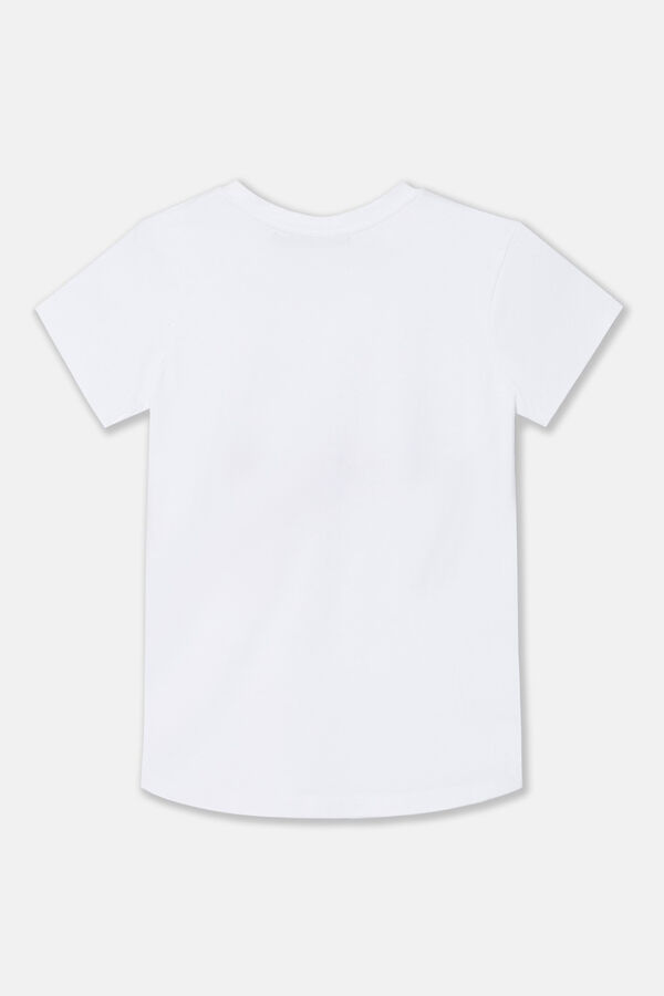 Cortefiel T-shirt woman com motivos étnicos  Branco