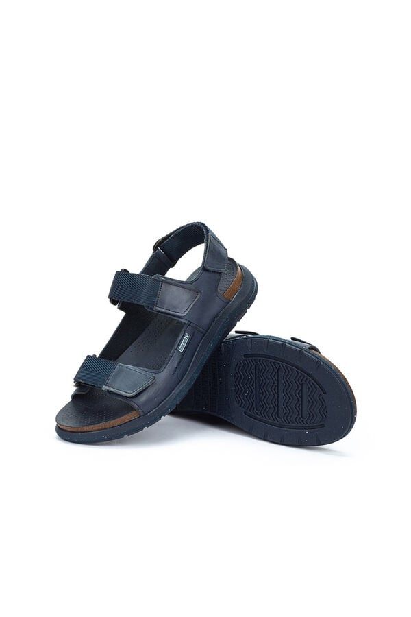 Pikolinos Sand&aacute;lias rasas com fecho aderente para homem Azul