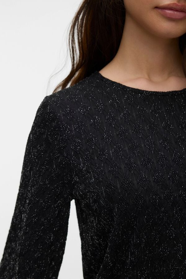 Vero Moda Top com fibras metalizadas Preto