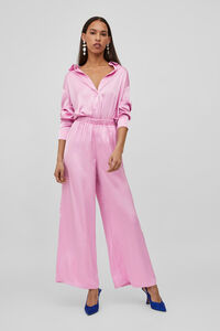 Cortefiel Vila satin finish co-ord trousers Pink