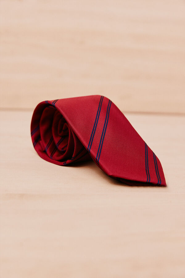 OOTO Natural silk tie Maroon