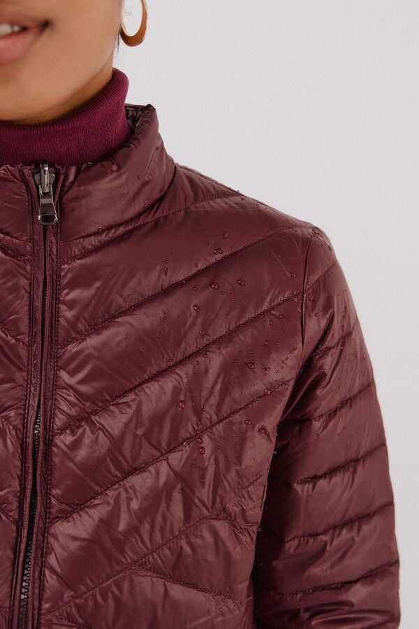 Cortefiel Reversible feather bomber jacket Maroon