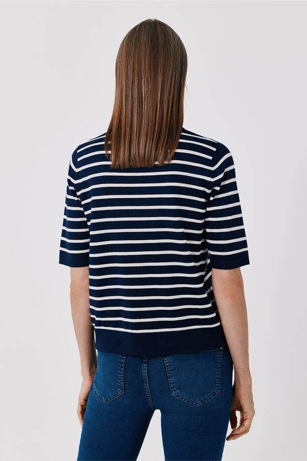 Cortefiel Short sleeve jumper Navy