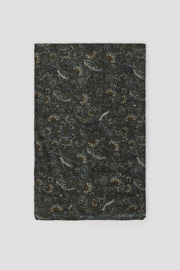Cortefiel Floral scarf Printed blue
