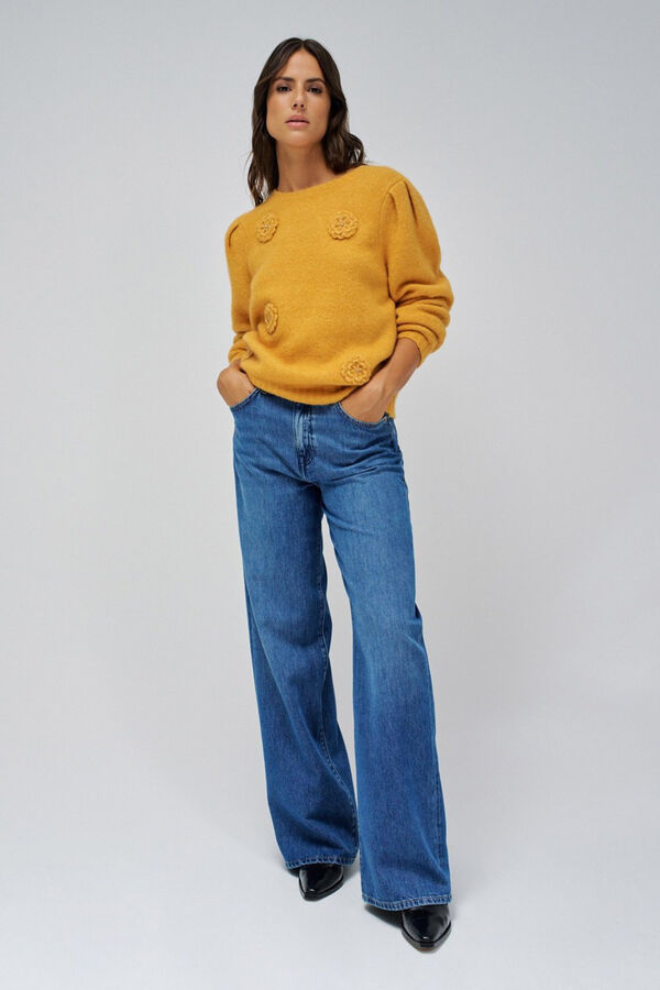 Salsa Jeans Malha com flores Amarelo