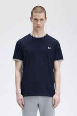 Fred Perry Camiseta de hombre de manga corta Azul oscuro