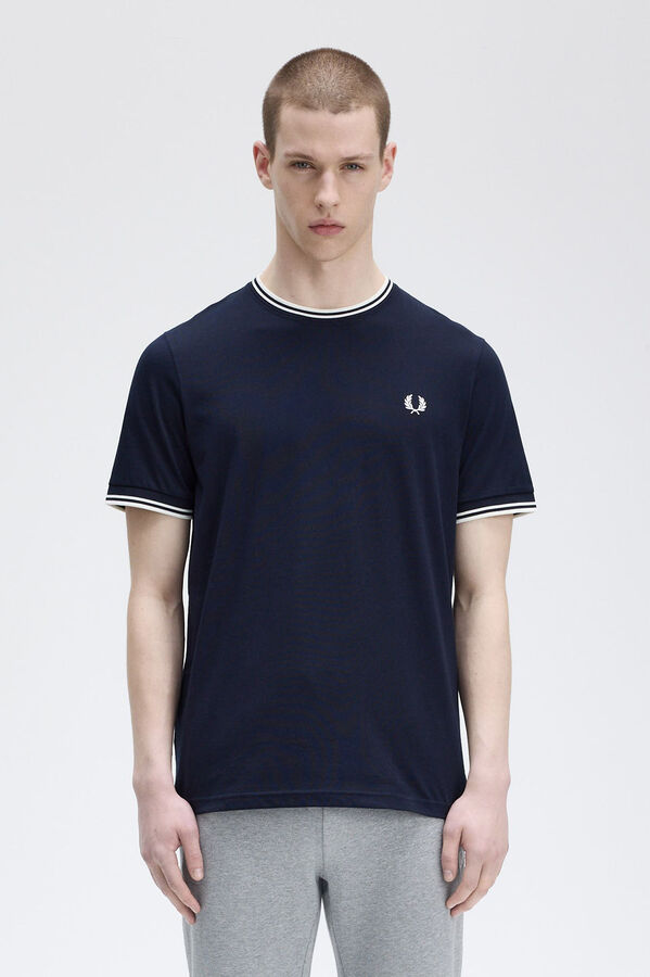 Fred Perry Camiseta de hombre de manga corta Azul oscuro