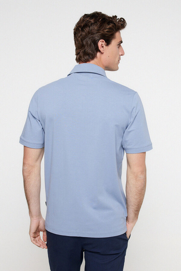 Cortefiel Plain polo shirt Blue