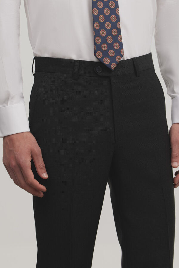 Silbon Calça de terno olho de pássaro  Cinzento