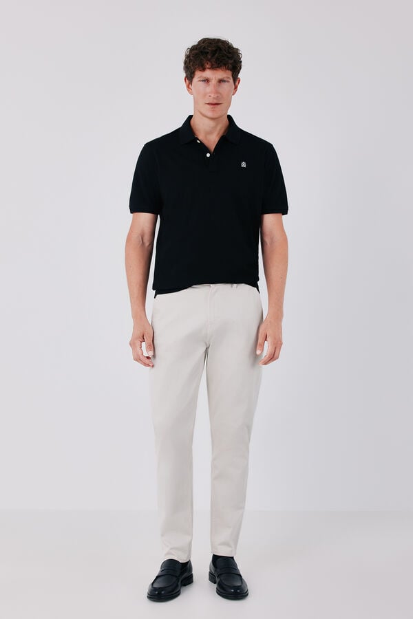 Cortefiel Polo b&aacute;sico piqu&eacute; Negro