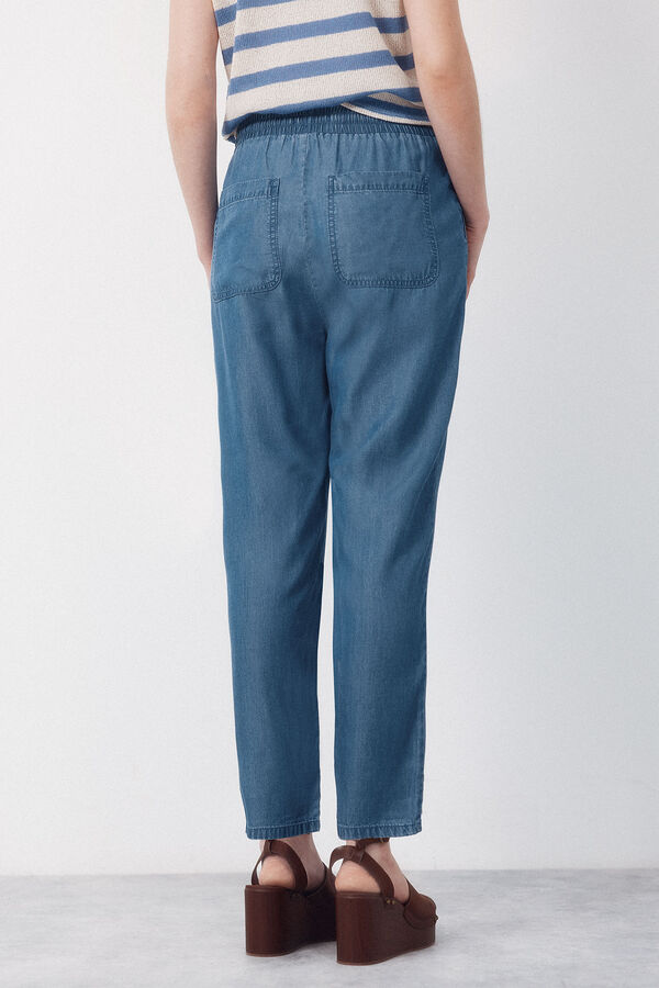 Cortefiel Tencel fluid trousers Blue