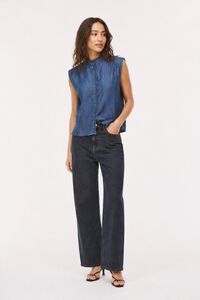 Vila Blusa sem mangas em tencel