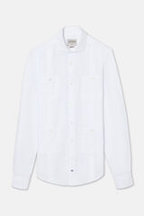 Cortefiel Silbon soft casual guayabera shirt White