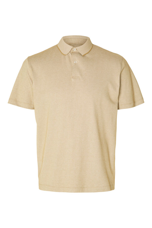 Cortefiel Short-sleeved polo shirt made with organic cotton Brown