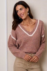 Polín Et Moi Camisola Rosalinda com decote em V Castanho