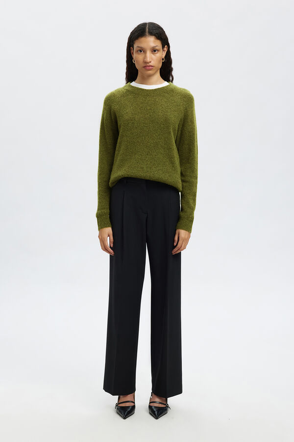 Selected Femme Camisola de lã e alpaca Verde