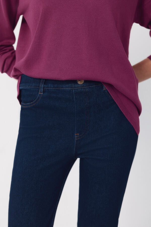 Cortefiel Jersey-knit denim legging Blue