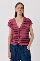 Cortefiel Multicoloured knit jacket Maroon