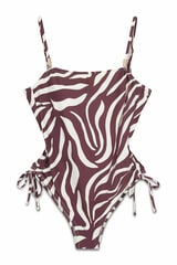 Cortefiel Animal print shaping swimsuit Printed brown