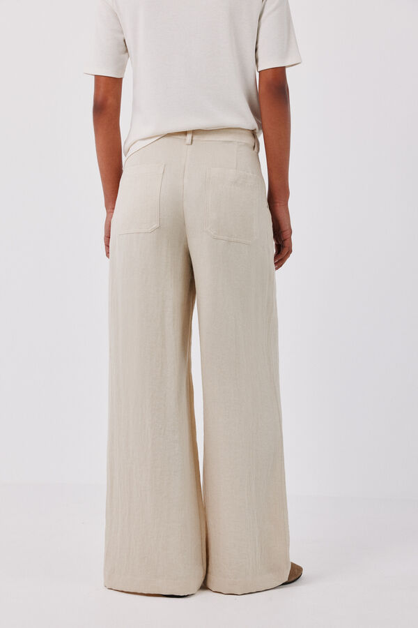 Cortefiel Fluid wide trousers Nude