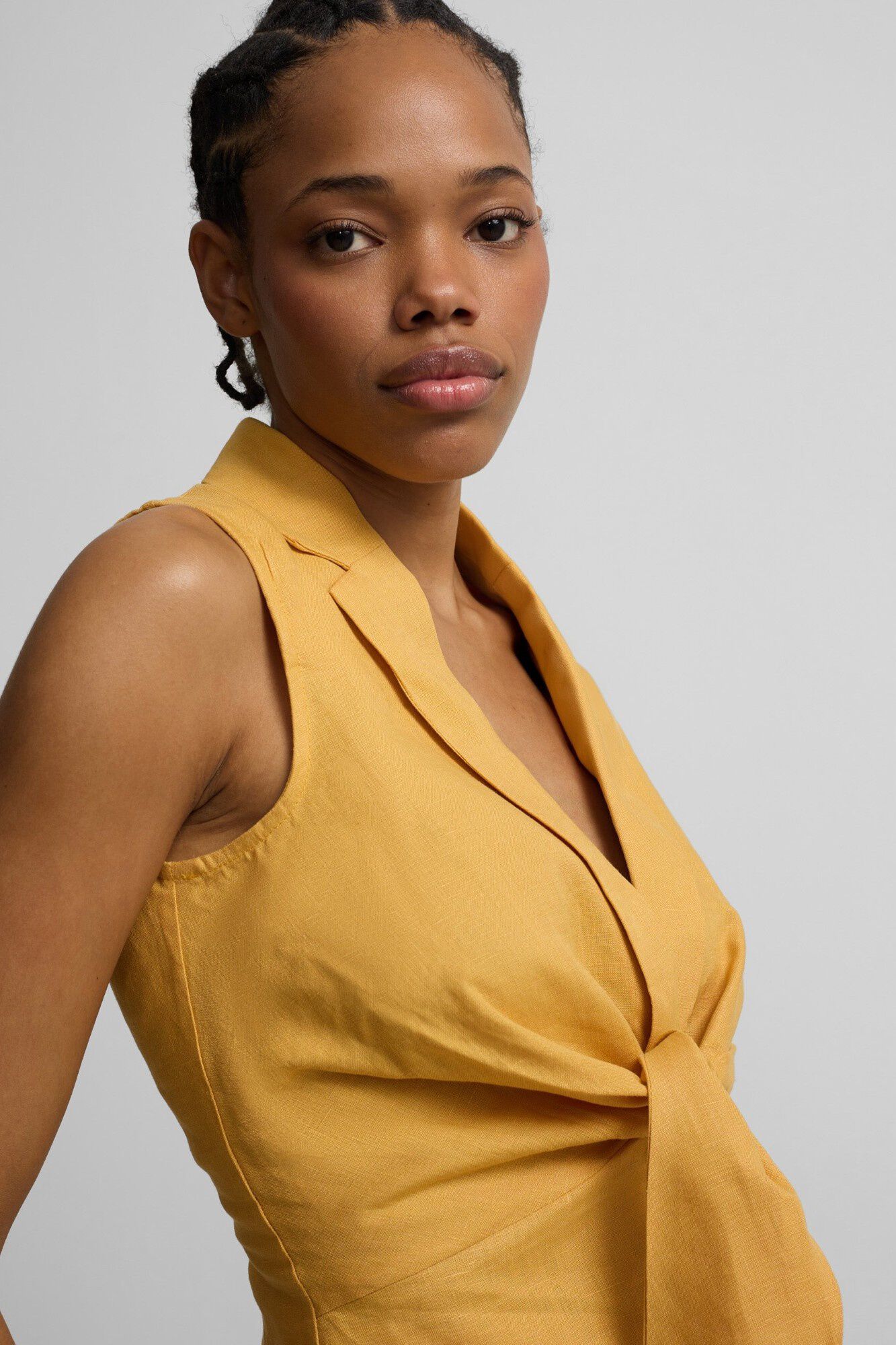 Silbon Top com abas de linho