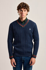 Valecuatro Valecuatro navy blue cross-knit jersey Navy