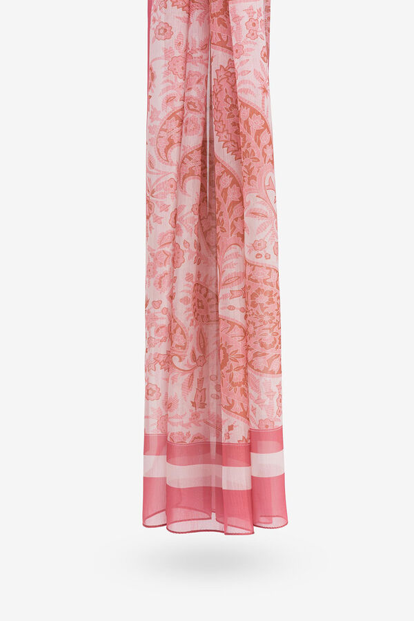 Vilanova Cachecol semitransparente com estampado paisley Subiu