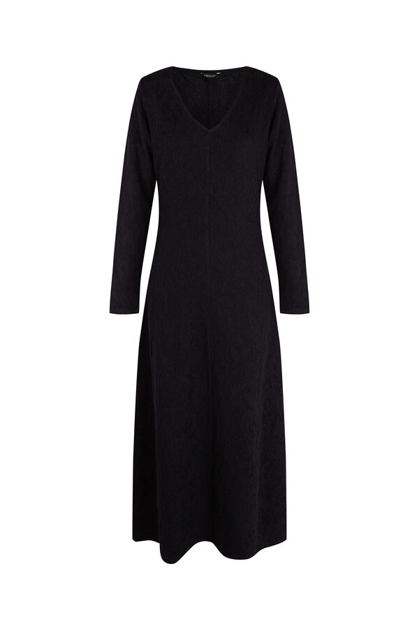 Cortefiel Jacquard dress Black
