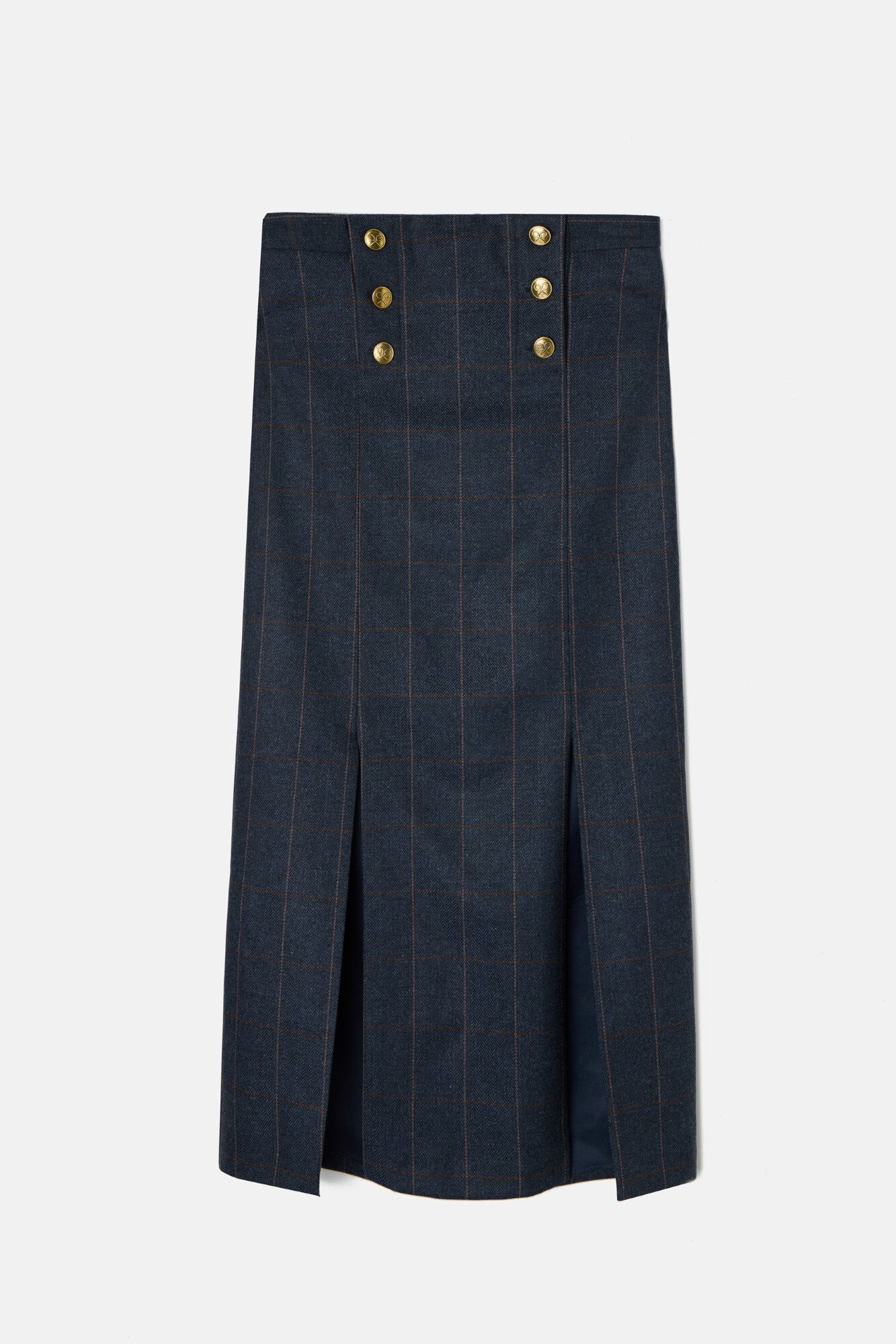 Navy blue herringbone skirt cheap