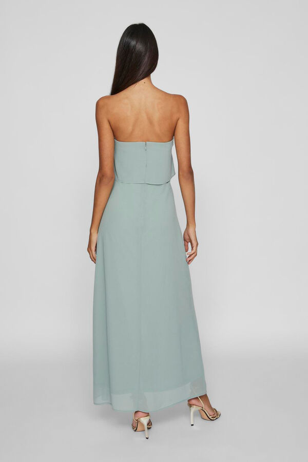 Cortefiel Long strappy evening dress Green
