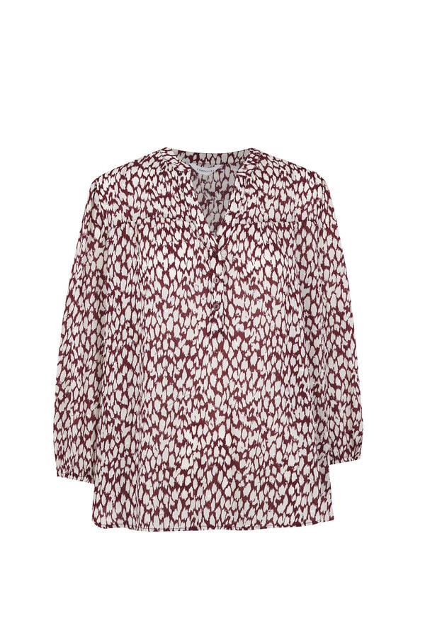 Cortefiel Printed fluid blouse Printed blue