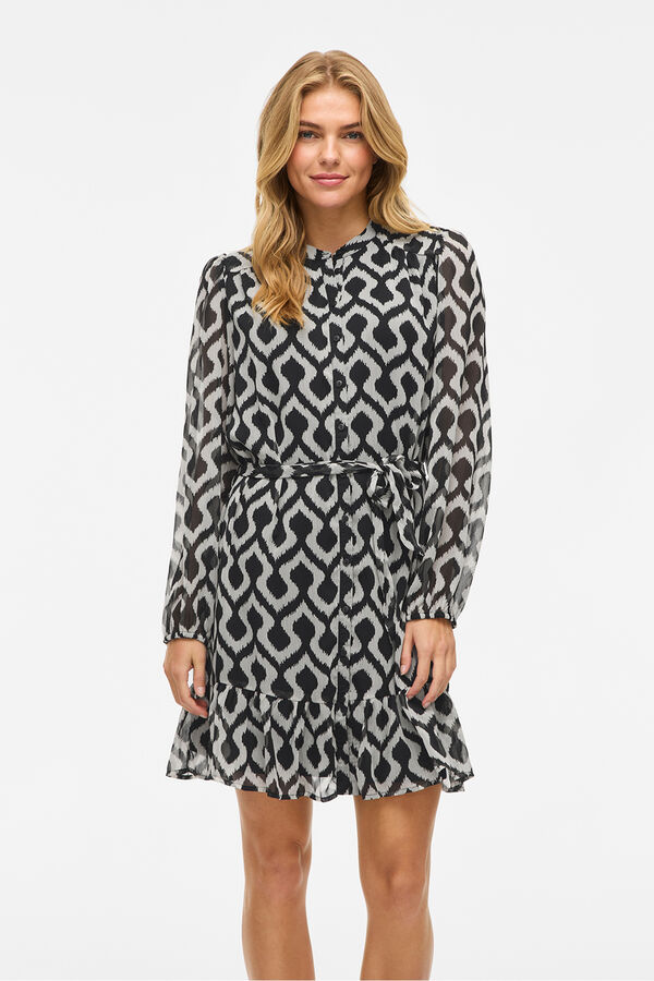 Vila Short chiffon dress Printed grey