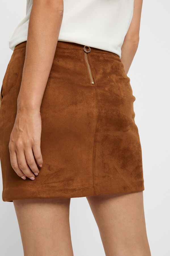 Vero Moda Saia curta de camurça Castanho