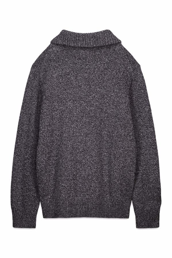 OOTO Neck polo shirt zip fastening sweater Dark grey