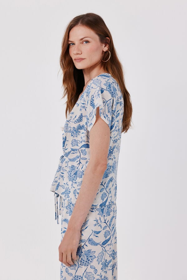 Cortefiel Printed blouse Printed white