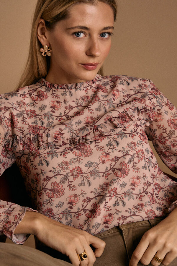Pol&iacute;n Et Moi Blusa Brisa com estampado de flores Impress&atilde;o