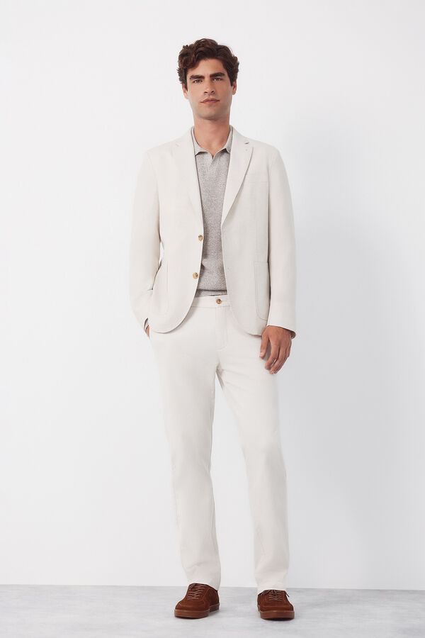 Cortefiel Linen blazer Beige