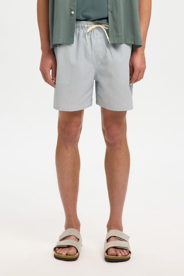 Selected Fato de banho liso Cinzento