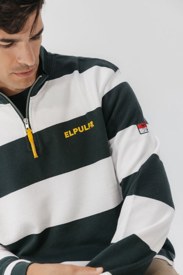elPulpo Sweatshirt com logo riscas Perkins Verde