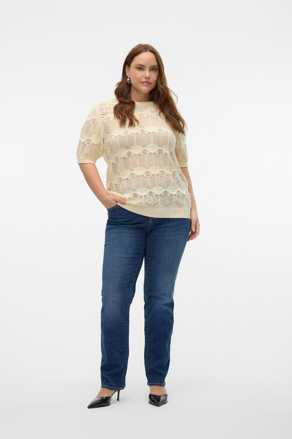 Vero Moda Curve Jeans recto talla grande Azul marino