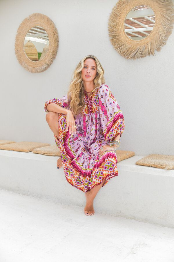 Jaase Vestido midi Camille Rosa