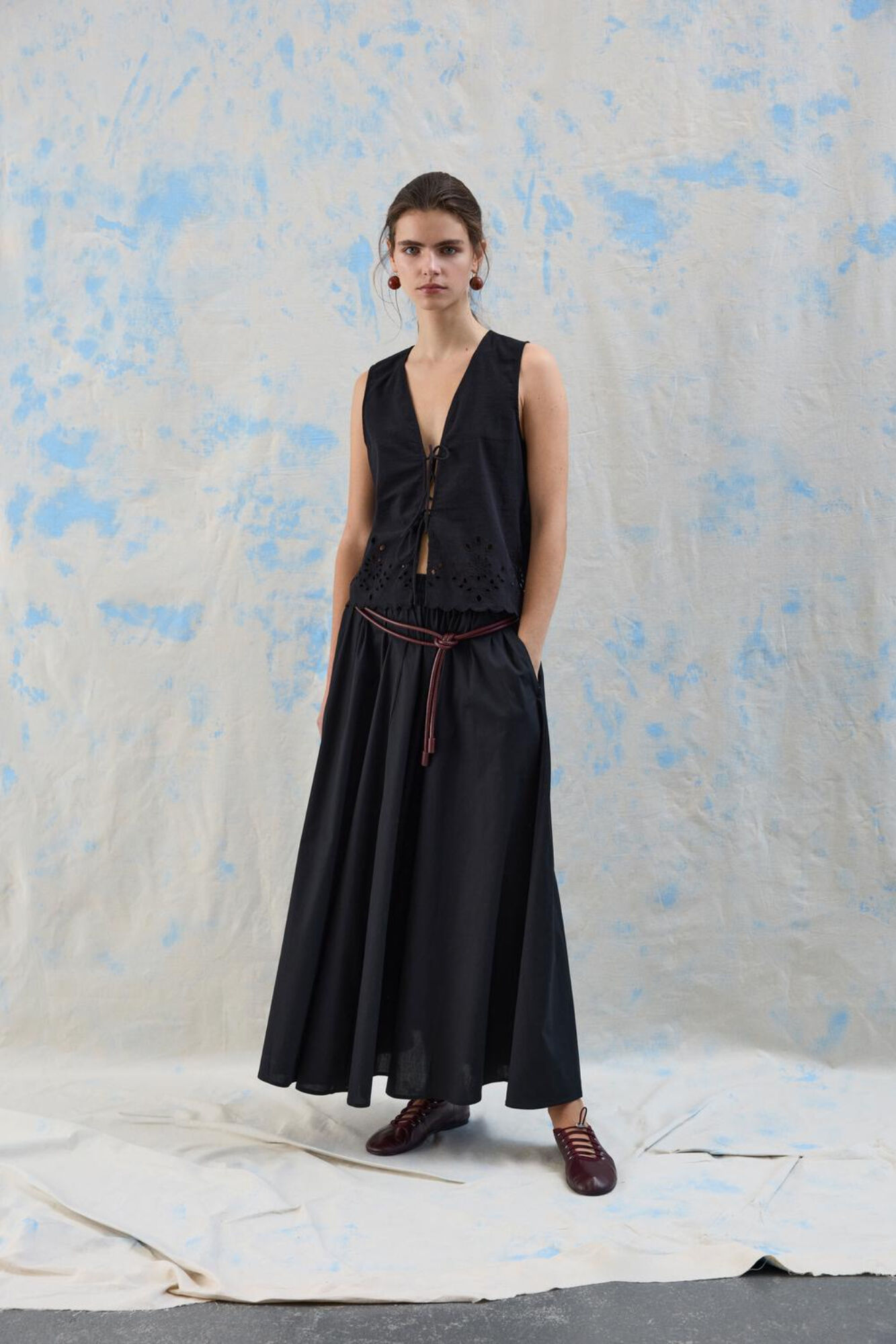 Vila Saia comprida rodada em algod&atilde;o org&acirc;nico