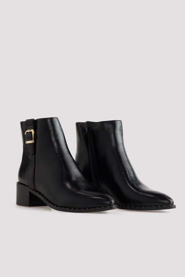 Cortefiel Buckle ankle boot Black