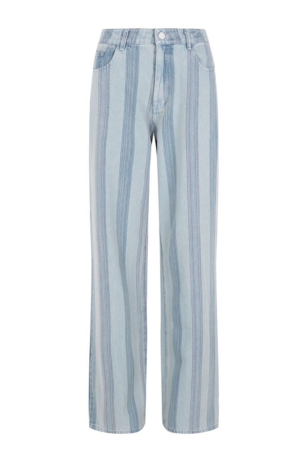 Cortefiel Straight leg striped jeans Blue