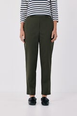 Cortefiel Straight trousers with elasticated back Kaki